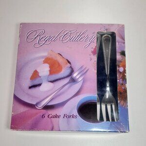 Vintage Cutlery Dessert Fork Set – Stainless Steel, Boxed, 5.5”